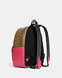 COACH®,COURT BACKPACK IN SIGNATURE CANVAS,Gold/Khaki/Bold Pink,Angle View
