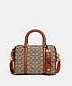 COACH®,RUBY SATCHEL 25 IN SIGNATURE TEXTILE JACQUARD,Signature Jacquard,Brass/Cocoa Burnished Amb,Front View