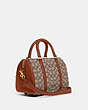 COACH®,RUBY SATCHEL 25 IN SIGNATURE TEXTILE JACQUARD,Signature Jacquard,Brass/Cocoa Burnished Amb,Angle View