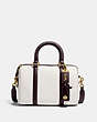 COACH®,RUBY SATCHEL 25 IN COLORBLOCK,Pebble Leather,Medium,Brass/Chalk Multi,Front View