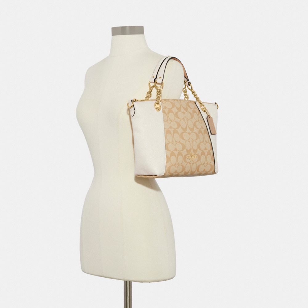 COACH®,Kacey Chain Satchel Bag In Signature Canvas,,Alternate View