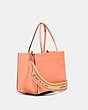 COACH®,CASHIN CARRY TOTE 22,Glovetanned Leather,Small,Brass/Light Coral,Angle View