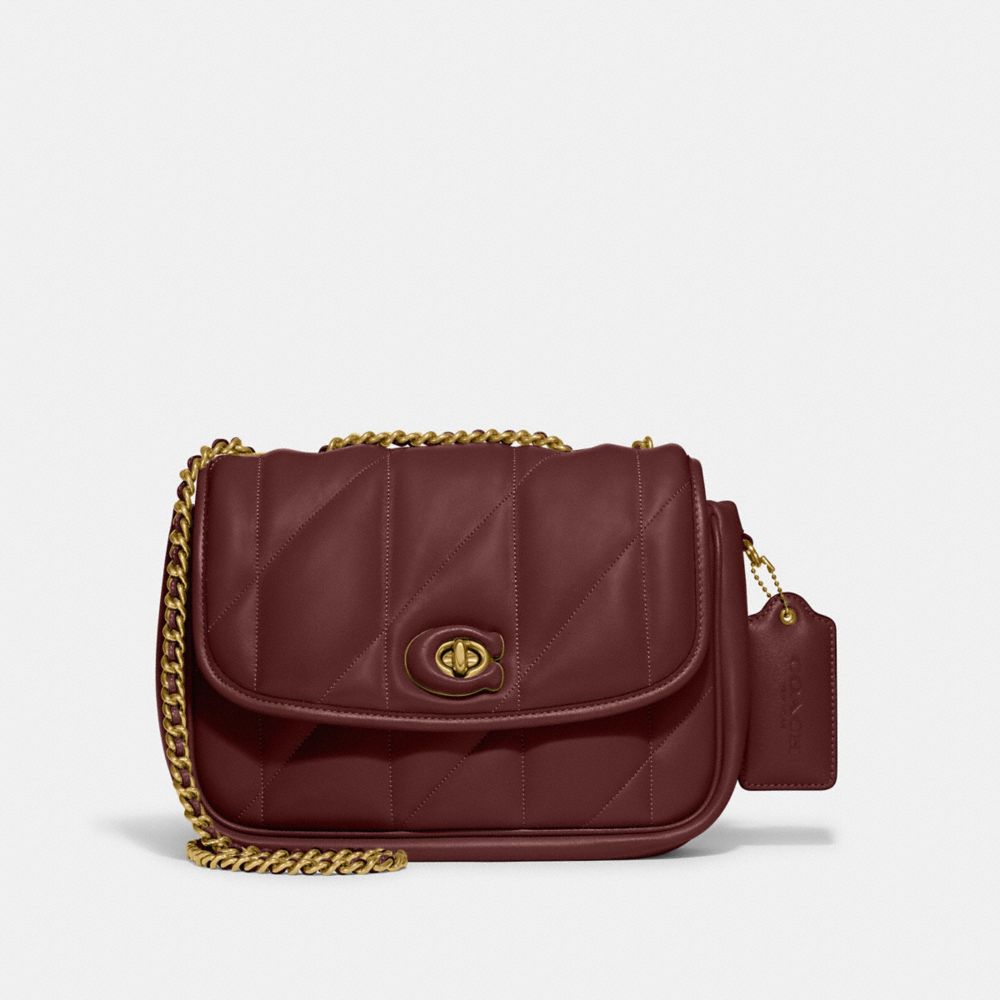 COACH®,Pillow Madison Shoulder Bag With Quilting,Leather,Shoulder Bag,Chain Detail,Logo,Shoulder Guard,Day Party,,Front View