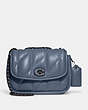COACH®,PILLOW MADISON SHOULDER BAG WITH QUILTING,Nappa leather,Medium,Pewter/Washed Chambray,Front View