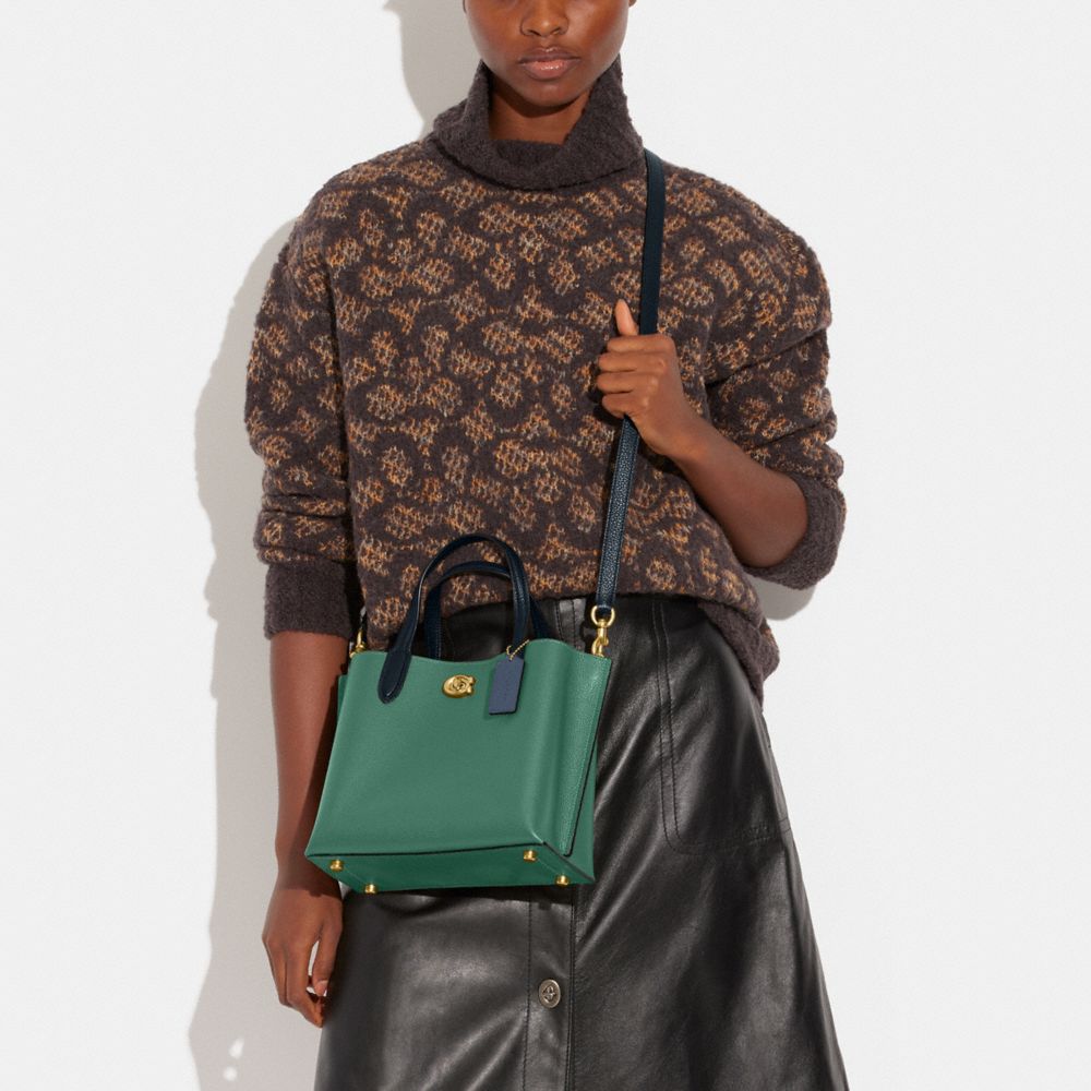 COACH®,Willow Tote Bag 24 In Colorblock,Leather,Tote,Metal,Logo,Casual,,Detail View