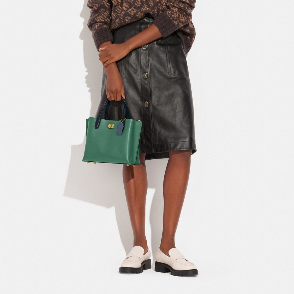 COACH®,Willow Tote Bag 24 In Colorblock,Leather,Tote,Metal,Logo,Casual,,Detail View