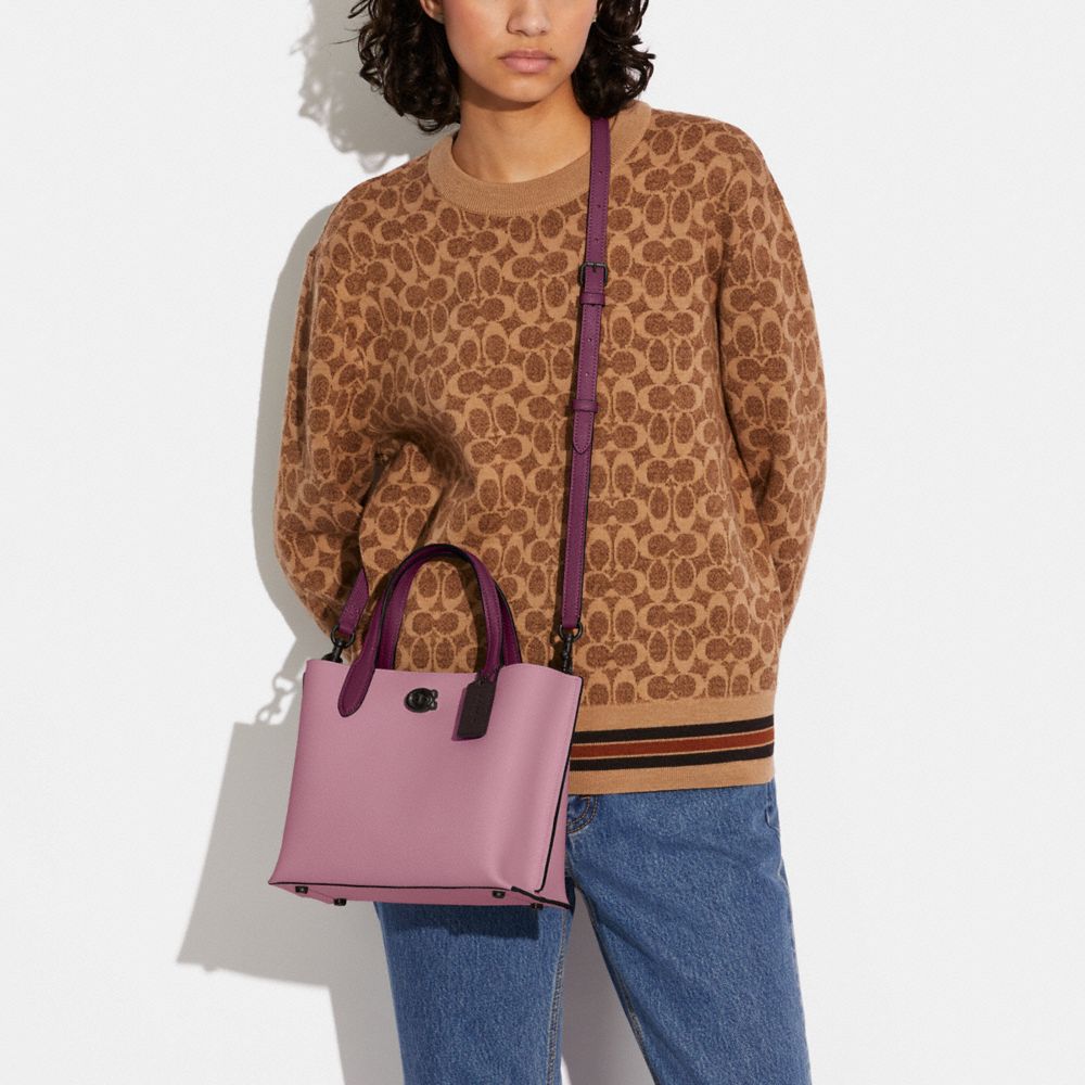 COACH®,Willow Tote Bag 24 In Colorblock,Leather,Tote,Metal,Logo,Casual,,Detail View
