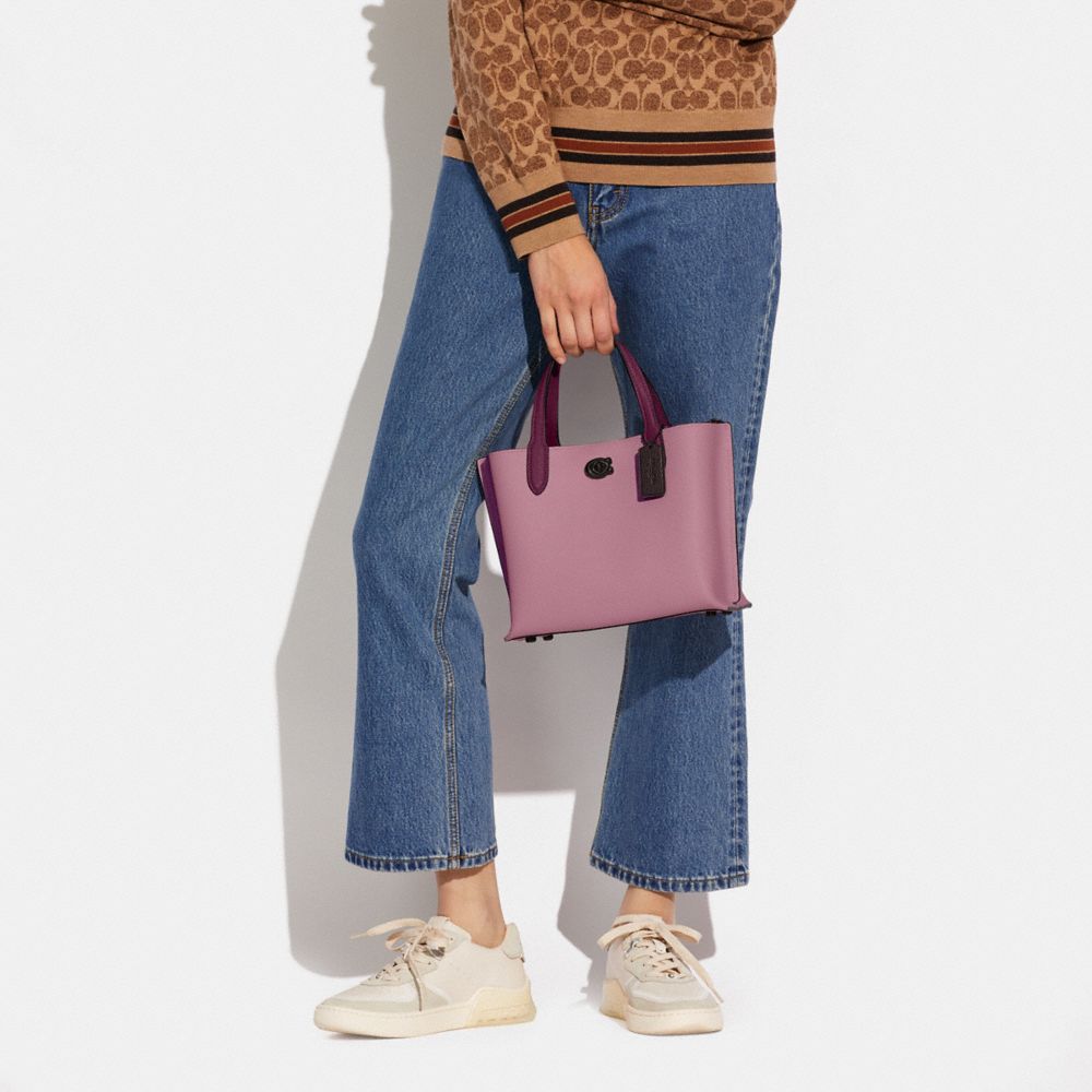 COACH®,Willow Tote Bag 24 In Colorblock,Leather,Tote,Metal,Logo,Casual,,Detail View