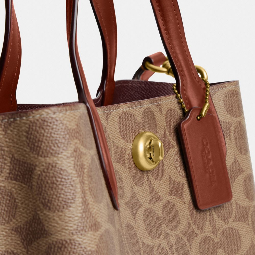 COACH®,Willow Tote Bag 24 In Signature Canvas,Calf Hair,Leather,Tote,No Embellishment,Casual,,Closer View