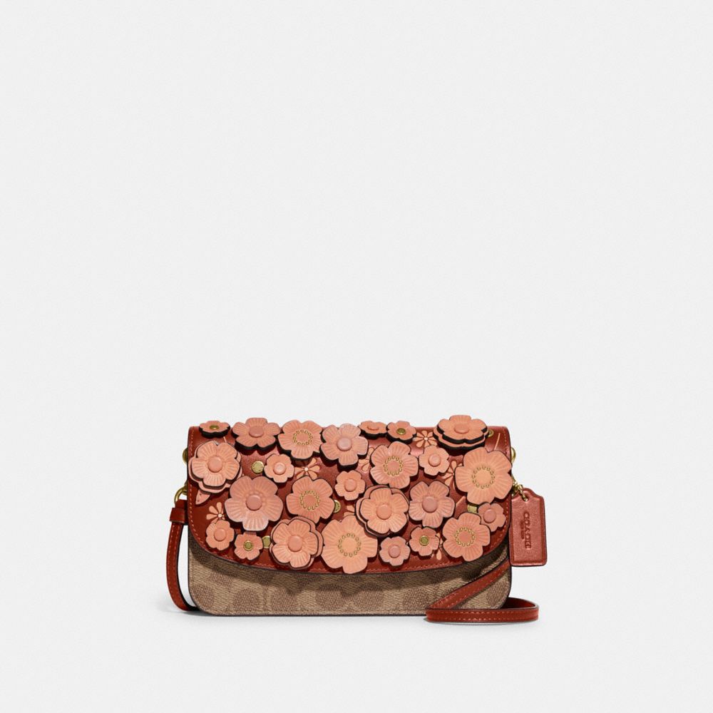 Hayden Crossbody Bag In Signature Canvas With Tea Rose