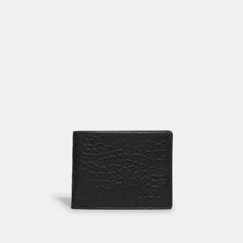 COACH Slim Billfold Wallet, Leather in Black for Men