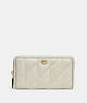 COACH®,ACCORDION ZIP WALLET WITH PILLOW QUILTING,Nappa leather,Mini,Brass/Chalk,Front View