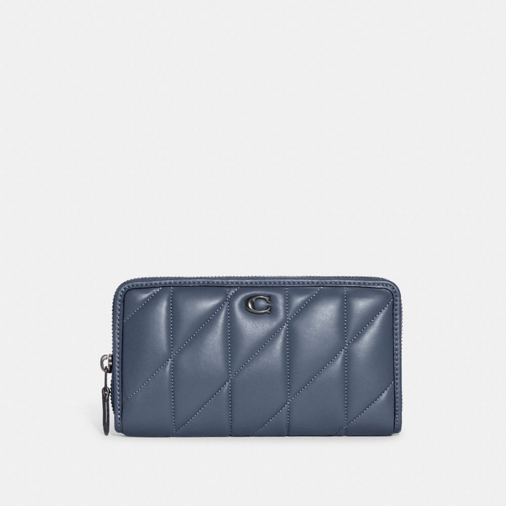 CHANEL Lambskin Quilted Chanel 19 Zip Around Coin Purse Wallet Dark Blue |  FASHIONPHILE