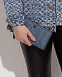 COACH®,ACCORDION ZIP WALLET WITH PILLOW QUILTING,Nappa leather,Mini,Pewter/Washed Chambray,Detail View