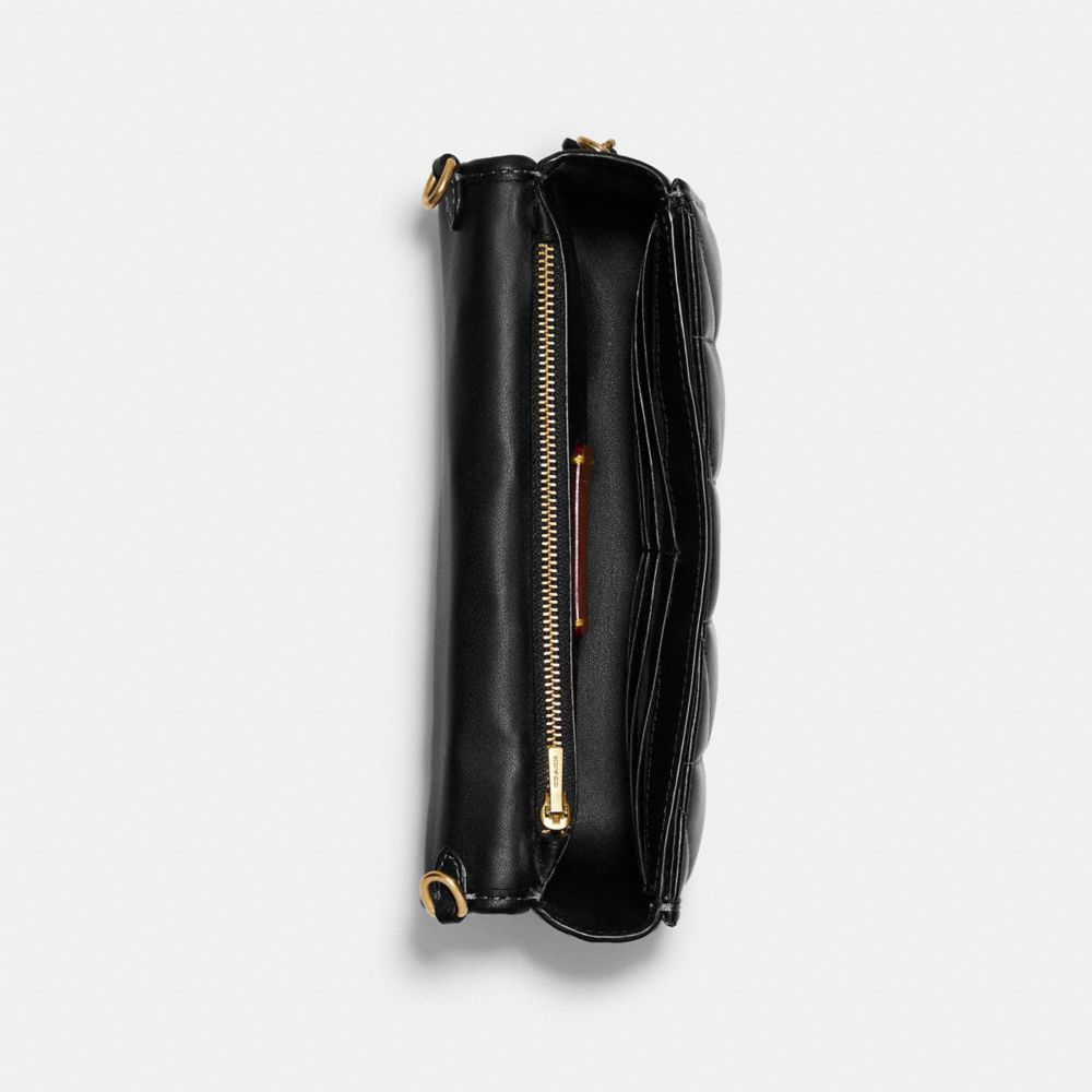COACH®,Hayden Crossbody Bag With Quilting,Leather,Crossbody,Logo,Metal,Gold Metal,Day Party,,Inside View,Top View