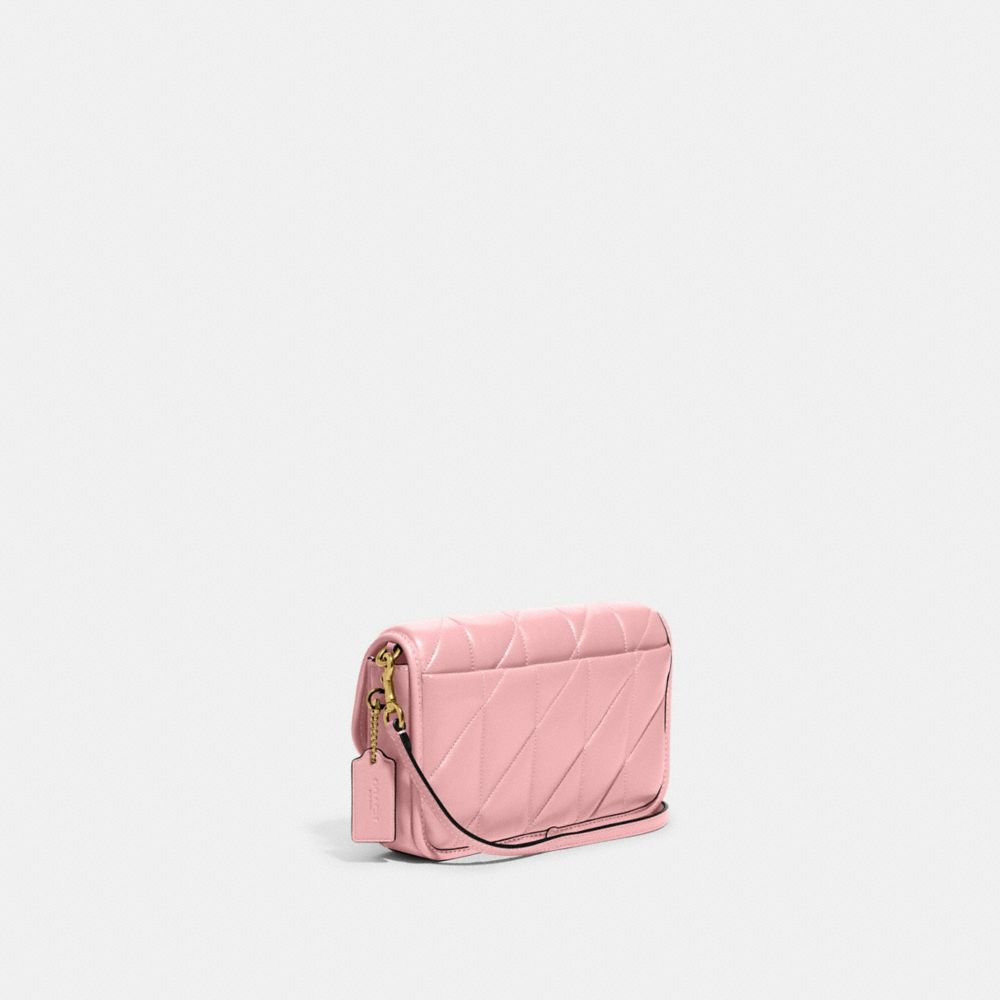 COACH®,HAYDEN CROSSBODY BAG WITH QUILTING,Nappa leather,Mini,Brass/Bubblegum,Angle View