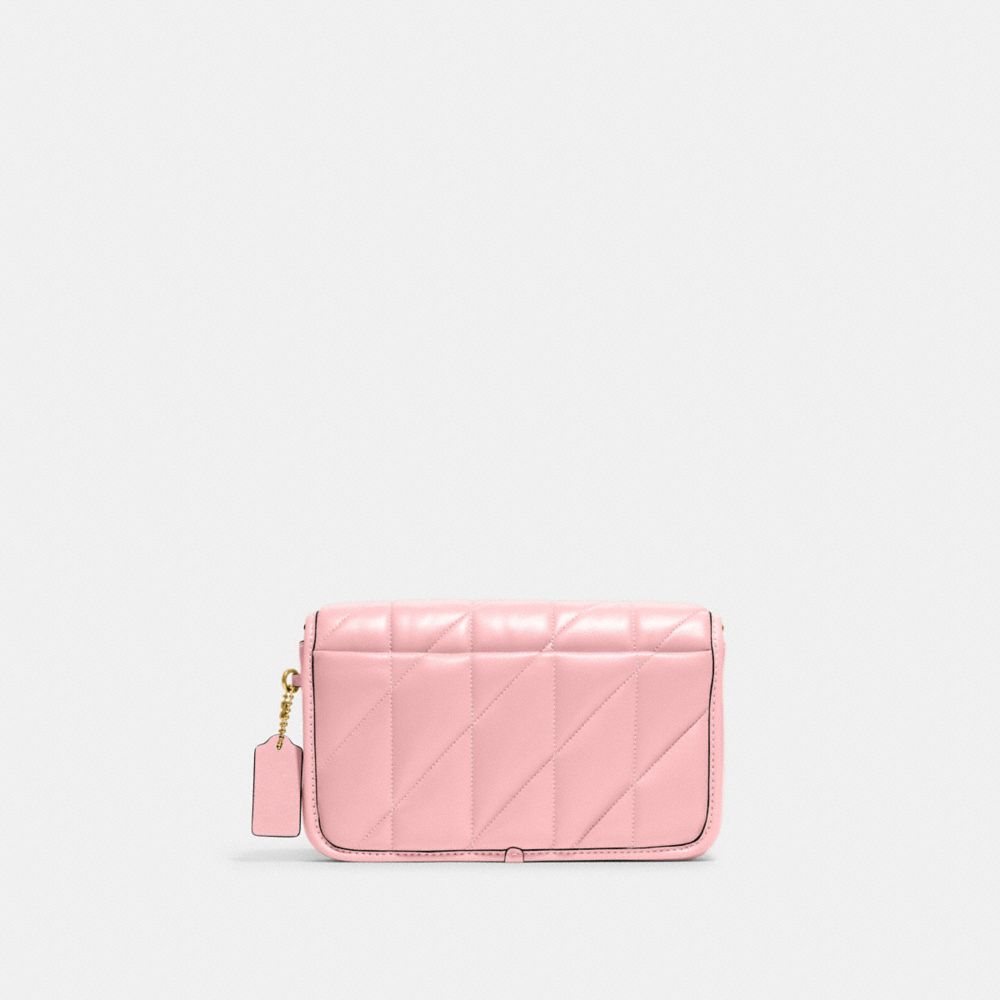 COACH®,Hayden Crossbody Bag With Quilting,Leather,Crossbody,Logo,Metal,Gold Metal,Day Party,Pink,Back View