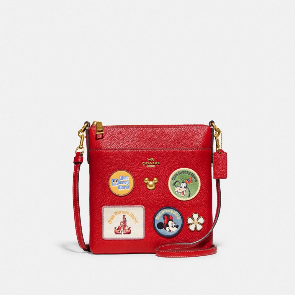 Coach Disney X Track Crossbody In Signature Canvas With Patches