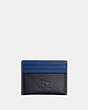 COACH®,DISNEY X COACH CARD CASE WITH WALT DISNEY WORLD MOTIF,Polished Pebble Leather,Mini,Midnight Navy Multi,Back View