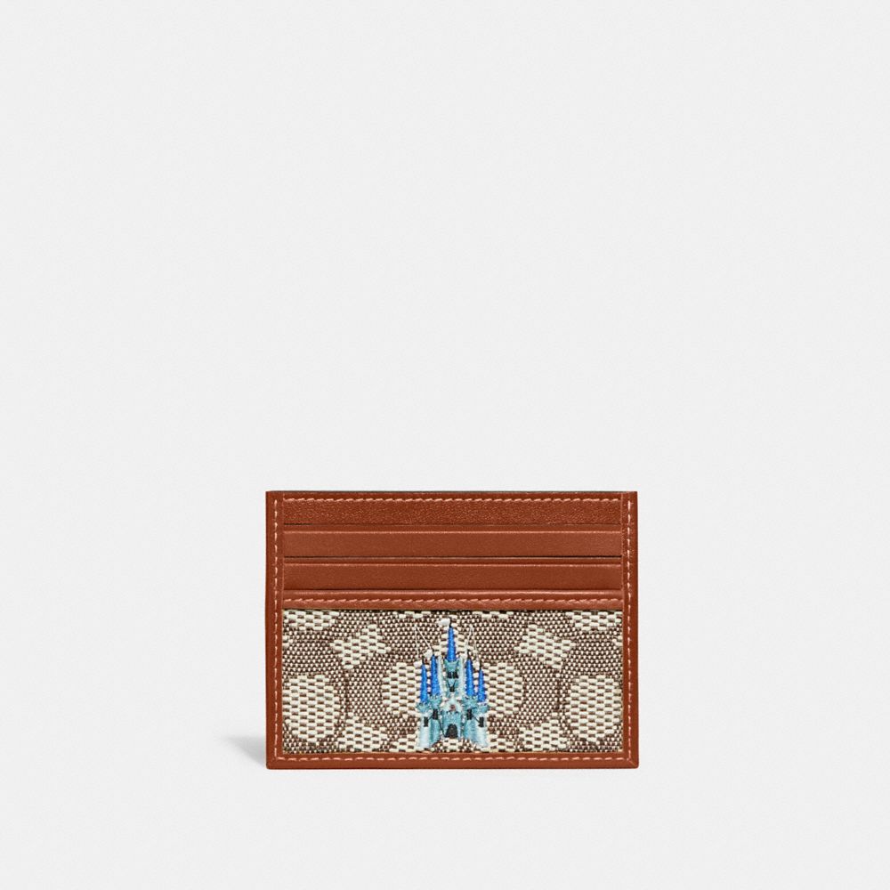 COACH® | Disney X Coach Card Case In Signature Textile Jacquard