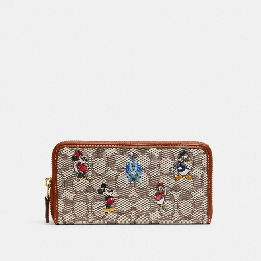 COACH®  Disney X Coach Accordion Zip Wallet In Signature Textile