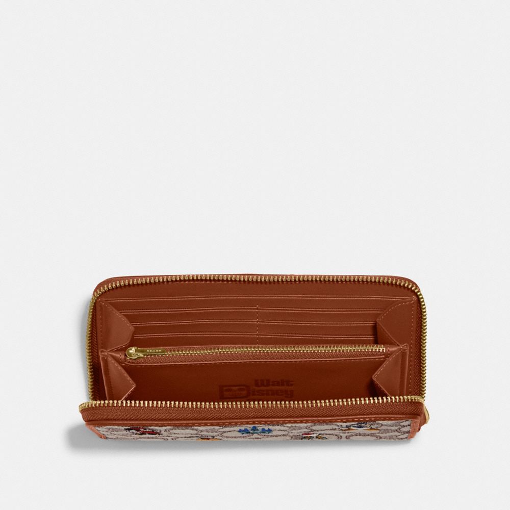 コーチ／COACH 長財布 財布 ウォレット レディース 女性 女性用レザー 革 本革  F58939 Accordion Zip Wallet In Glove Calf Leather With Mickey アコーディオン ジップ ウォレット ウィズ ミッキー ミッキーマウス 小銭入れあり ラウンドジップ ラウンドファスナー