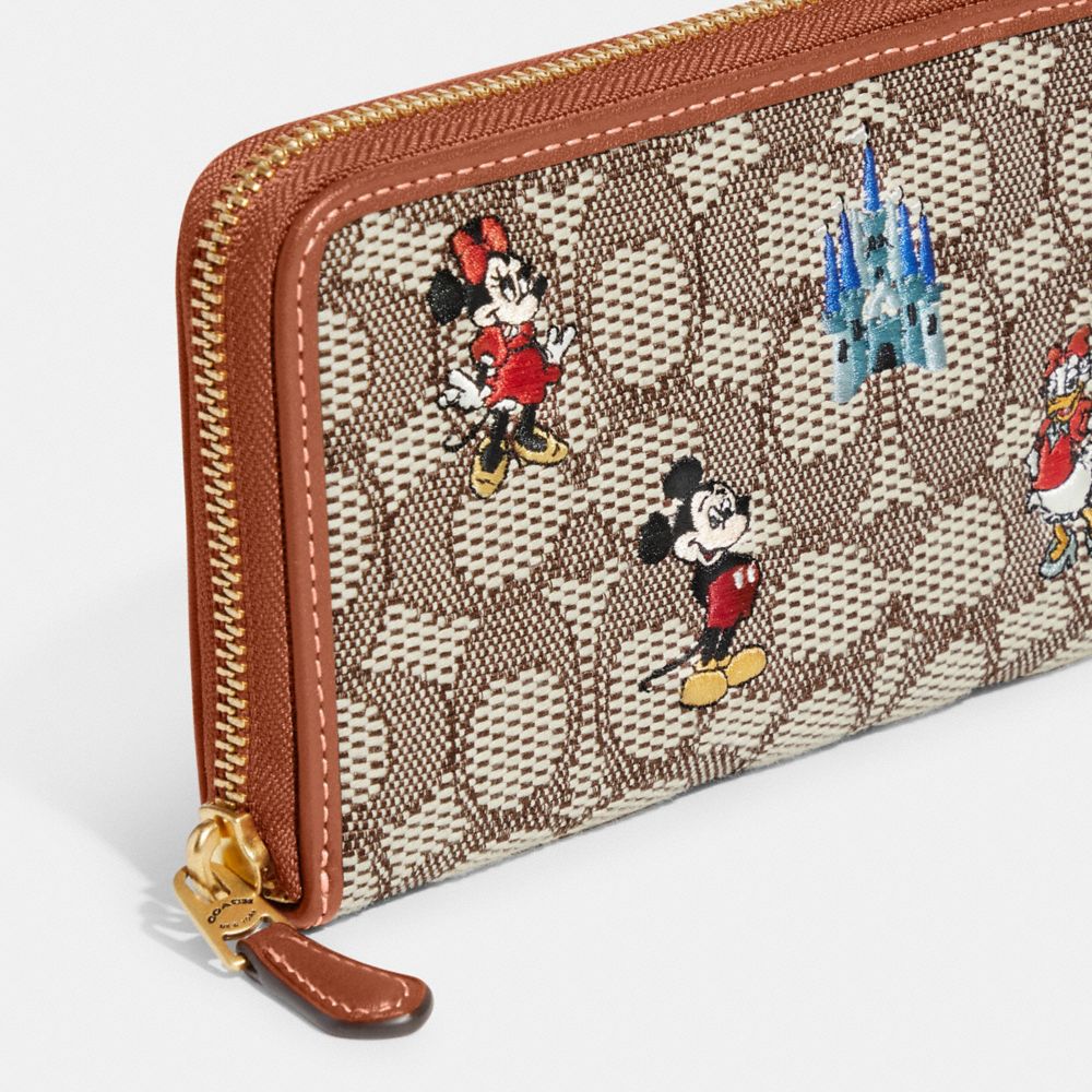 COACH® | Disney X Coach Accordion Zip Wallet In Signature Textile