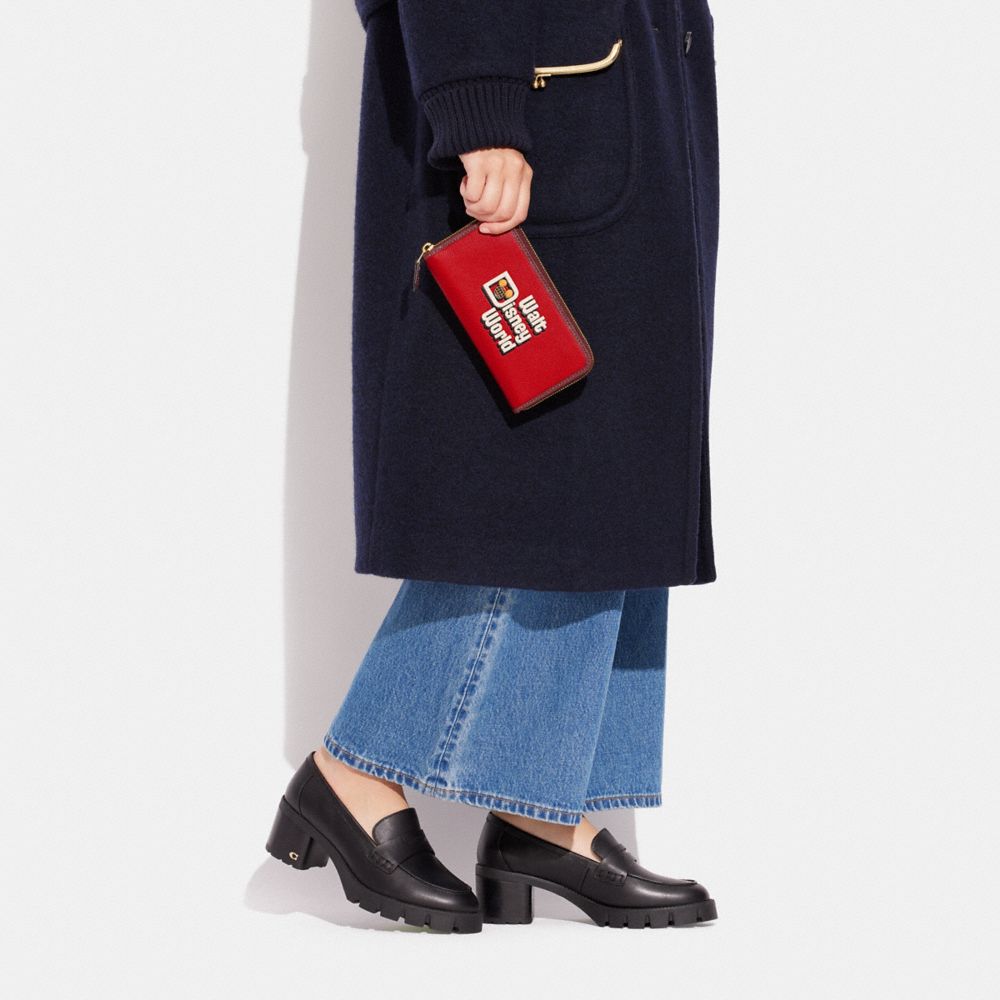 COACH®,Disney X Coach Accordion Zip Wallet With Walt Disney World Motif,,Detail View
