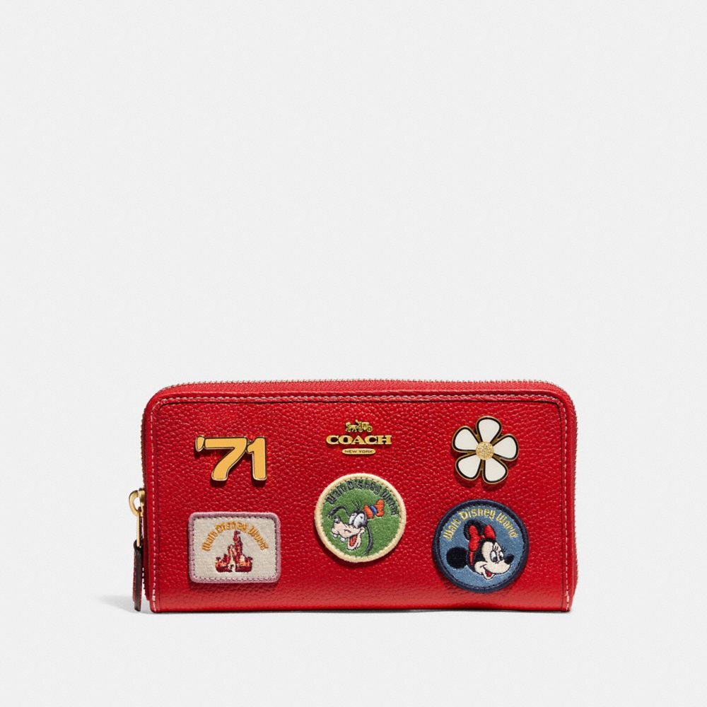 COACH® | Disney X Coach Accordion Zip Wallet With Patches