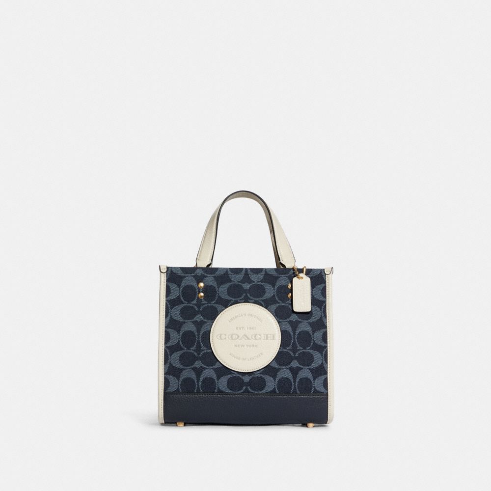 Dempsey Tote Bag 22 In Signature Jacquard With Coach Patch