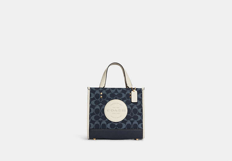 Dempsey Tote Bag 22 In Signature Jacquard With Coach Patch