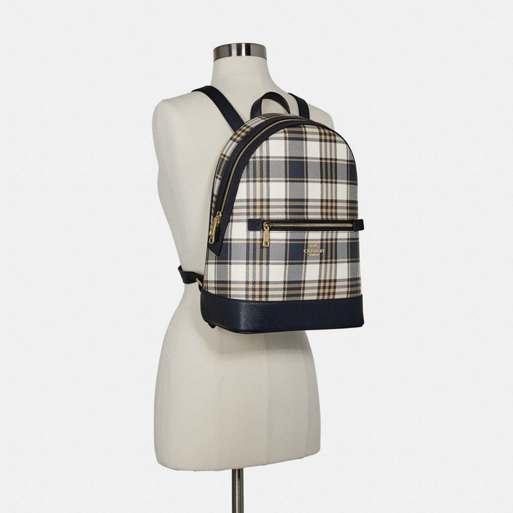 Coach plaid outlet backpack