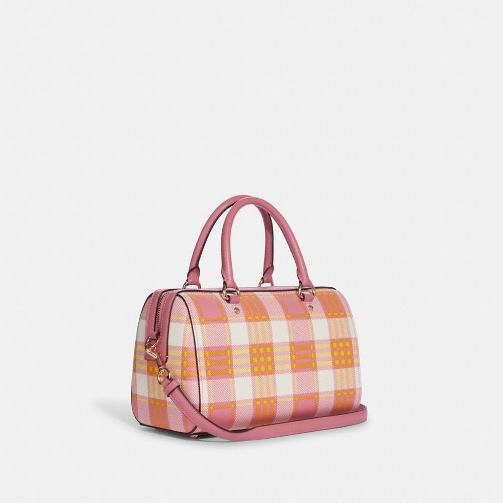 COACH®  Rowan Satchel With Garden Plaid Print