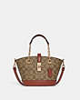 COACH®,LANE BUCKET BAG IN SIGNATURE CANVAS,Coated Canvas/Leather,Medium,Gold/Khaki Multi,Front View