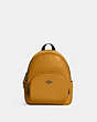 COACH®,MINI COURT BACKPACK,Pebbled Leather,Medium,Black Antique Nickel/Buttercup,Front View