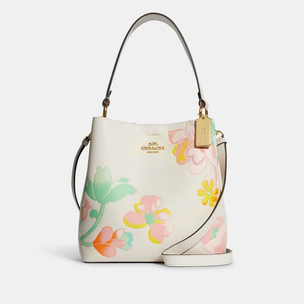 COACH Small Town Bucket Bag With Heart Floral Print