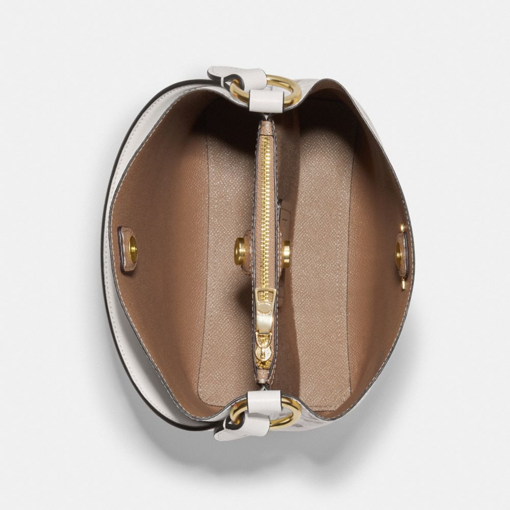 COACH®,Small Town Bucket Bag In Signature Canvas With Mystical Floral Print,,Inside View,Top View