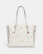 COACH®,MOLLIE TOTE IN SIGNATURE CANVAS WITH MYSTICAL FLORAL PRINT,Large,Gold/Chalk Multi,Front View