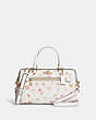 COACH®,ROWAN SATCHEL IN SIGNATURE CANVAS WITH MYSTICAL FLORAL PRINT,Gold/Chalk Multi,Front View