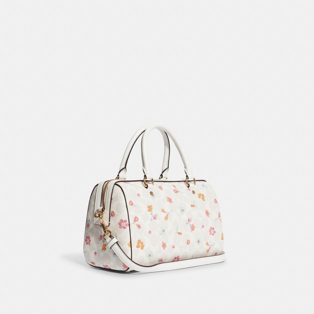 Coach Outlet Rowan Satchel In Signature Canvas With Mystical Floral Print