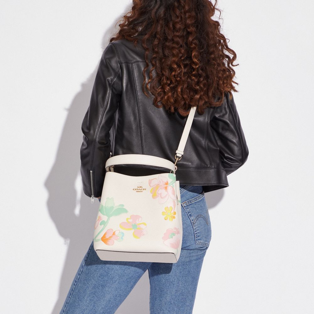 Rowan Satchel Bag In Signature Canvas With Mystical Floral Print