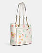 COACH®,CAMMIE CHAIN TOTE WITH DREAMY LAND FLORAL PRINT,Leather,Large,Gold/Chalk Multi,Angle View