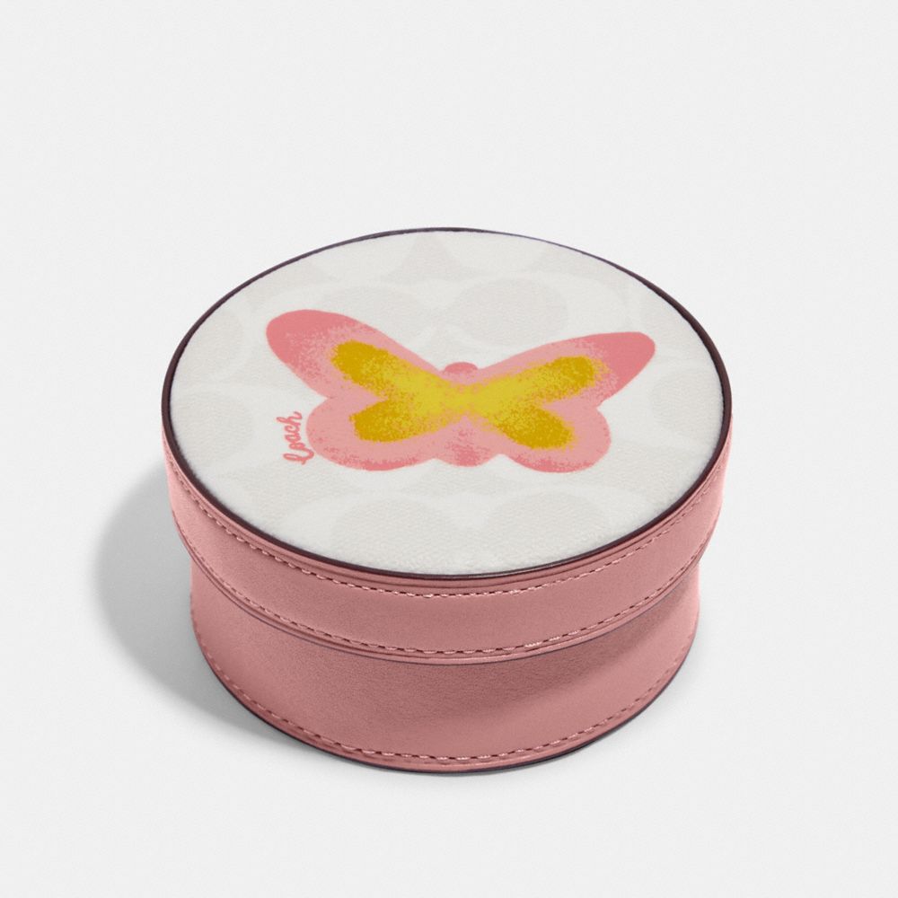 Trinket Box In Signature Canvas With Butterfly
