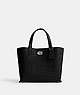 COACH®,WILLOW TOTE 24,Embossed Crocodile,Medium,Silver/Black,Front View