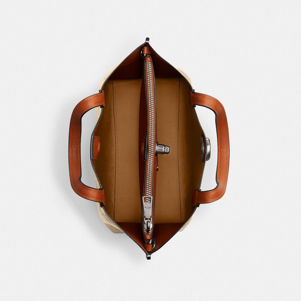 COACH®,Willow Tote Bag 24,Leather,Tote,Logo,Metal,Casual,,Inside View,Top View
