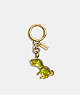 COACH®,REXY BAG CHARM,Brass/Green,Front View
