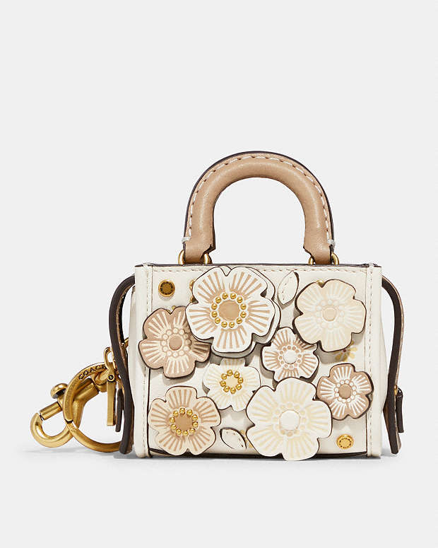 COACH®  Mini Rogue Bag Charm With Tea Rose
