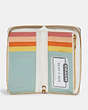 COACH®,MEDIUM ID ZIP AROUND WALLET WITH COLORBLOCK INTERIOR,Gold/Chalk Multi,Inside View,Top View