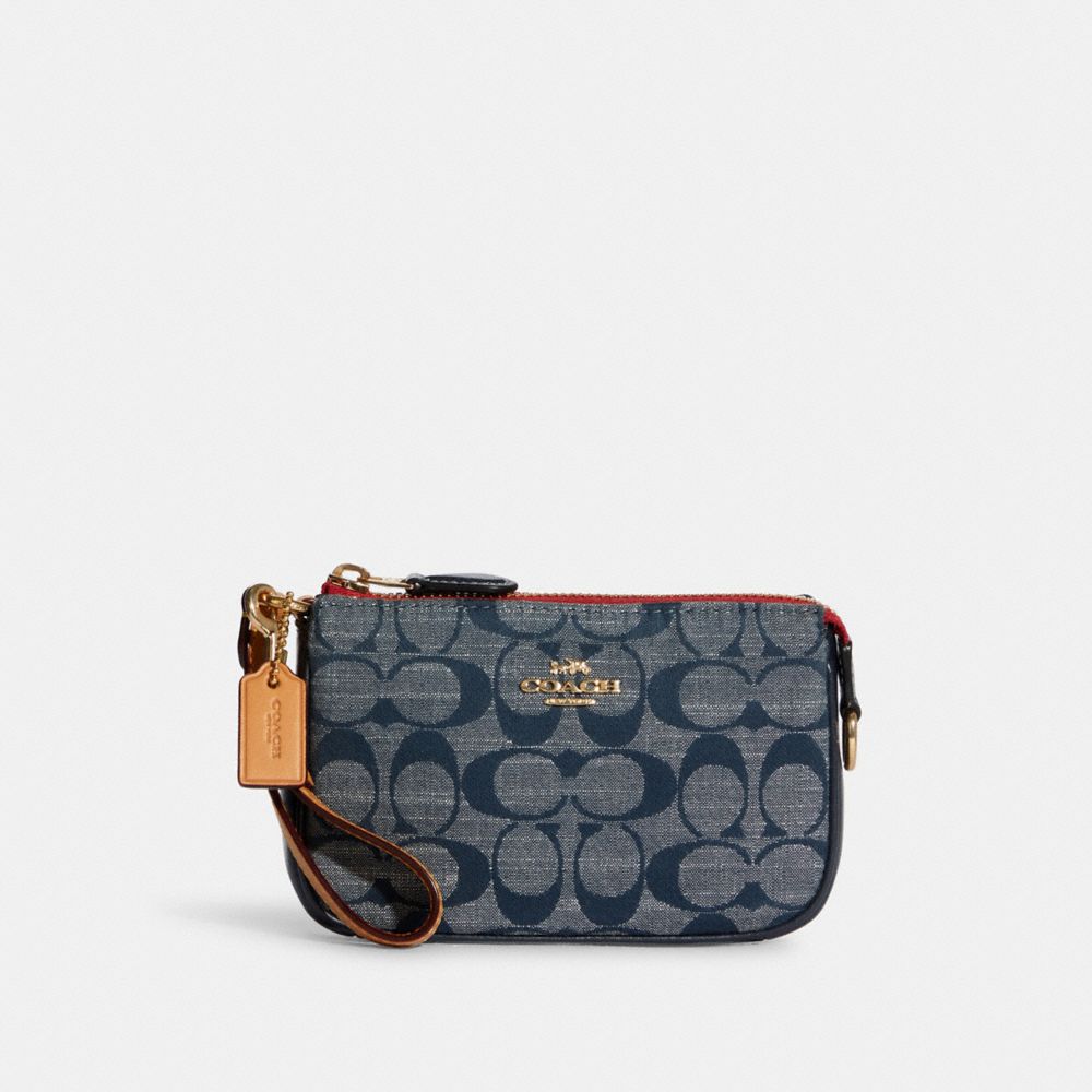 COACH CHAMBRAY NOLITA 15-DENIM COLLECTION/JAZZIN UP DENIM NOLITA 15/ BLUE  MULTI SLIM CARD CASE 