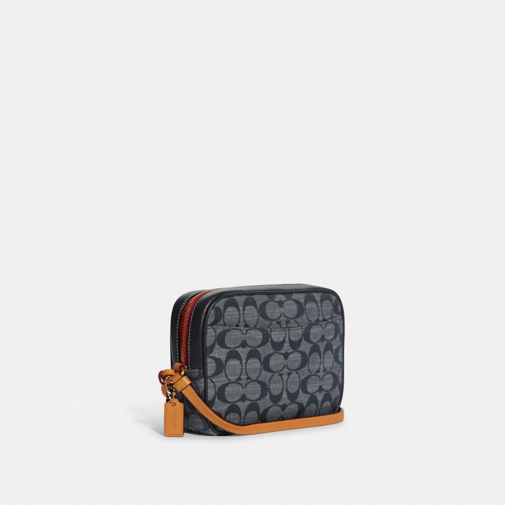 Buy Coach Camera Bag in Signature Denim, Black Color Women